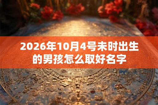2026年10月4号未时出生的男孩怎么取好名字