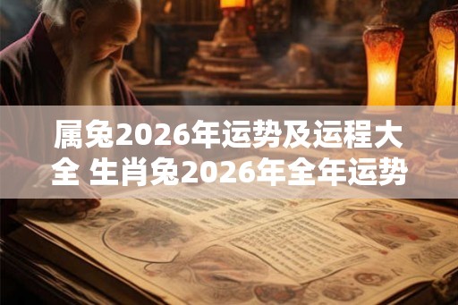 属兔2026年运势及运程大全 生肖兔2026年全年运势大全！