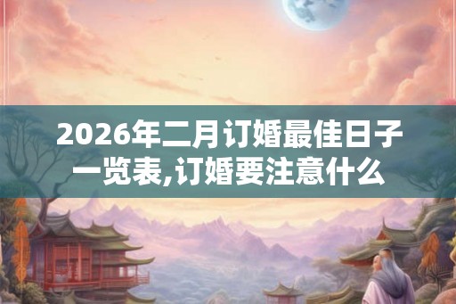 2026年二月订婚最佳日子一览表,订婚要注意什么