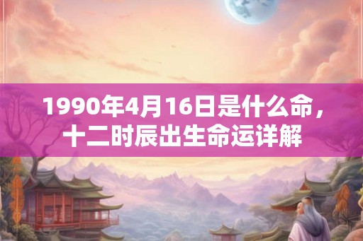 1990年4月16日是什么命，十二时辰出生命运详解