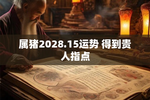属猪2028.15运势 得到贵人指点
