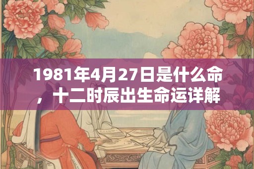 1981年4月27日是什么命，十二时辰出生命运详解