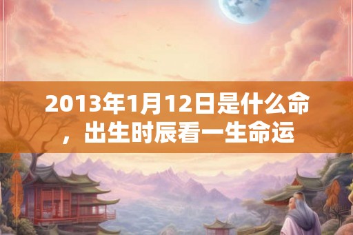 2013年1月12日是什么命，出生时辰看一生命运