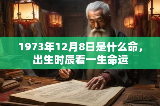 1973年12月8日是什么命，出生时辰看一生命运