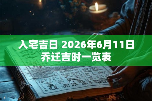 入宅吉日 2026年6月11日乔迁吉时一览表