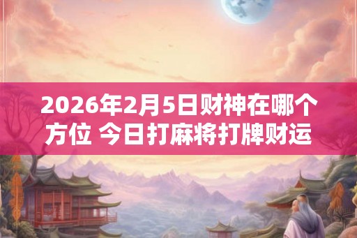 2026年2月5日财神在哪个方位 今日打麻将打牌财运方位 2026年2月5日财神在哪个方位 今日打麻将打牌财运方位