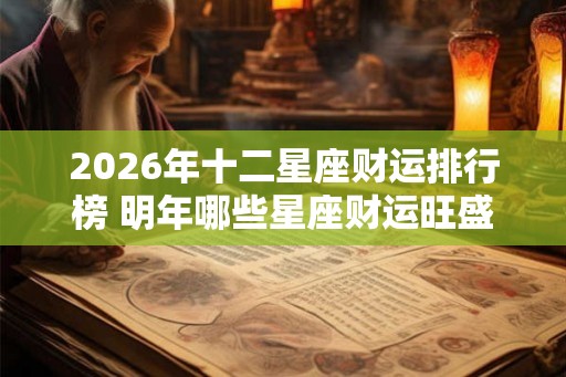 2026年十二星座财运排行榜 明年哪些星座财运旺盛 2026年十二星座财运排行榜 明年哪些星座财运旺盛