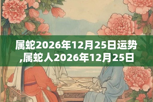 属蛇2026年12月25日运势,属蛇人2026年12月25日财运,生肖蛇2026年12月25日运势 属蛇2026年12月25日运势,属蛇人2026年12月25日财运,生肖蛇2026年12月25日运势