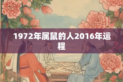 1972年属鼠的人2016年运程