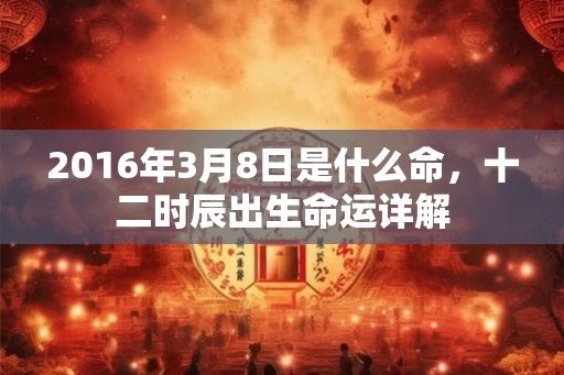 2016年3月8日是什么命，十二时辰出生命运详解