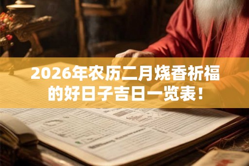2026年农历二月烧香祈福的好日子吉日一览表！