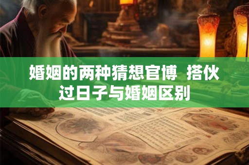 婚姻的两种猜想官博  搭伙过日子与婚姻区别