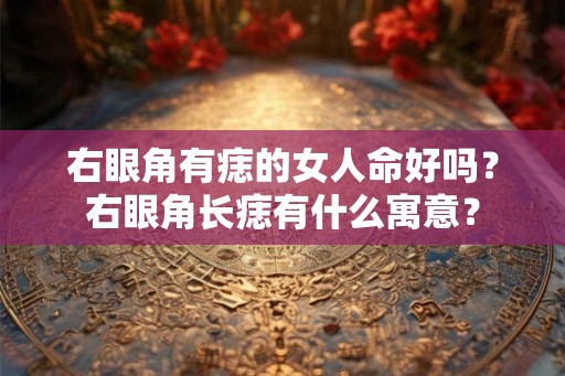 右眼角有痣的女人命好吗？右眼角长痣有什么寓意？