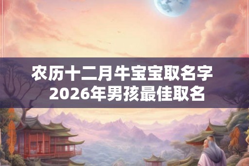 农历十二月牛宝宝取名字  2026年男孩最佳取名
