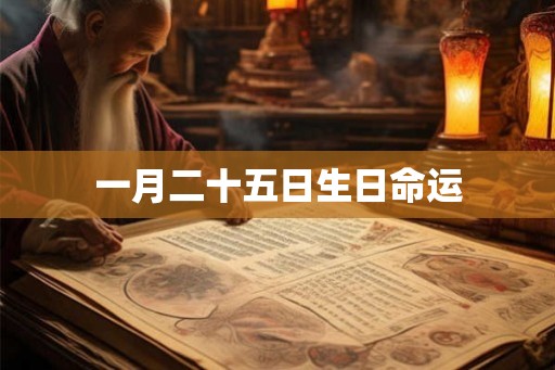一月二十五日生日命运 一月二十五日生日命运