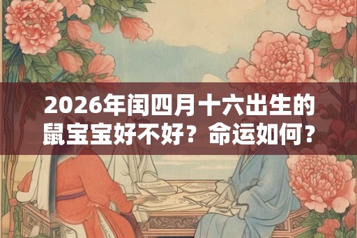 2026年闰四月十六出生的鼠宝宝好不好?命运如何? 2026年闰四月十六出生的鼠宝宝好不好?命运如何?
