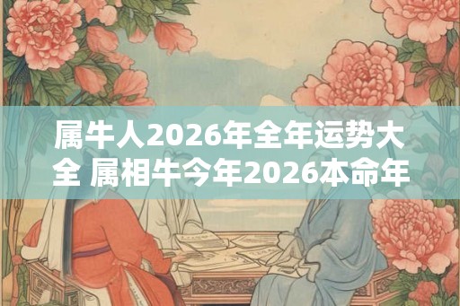 属牛人2026年全年运势大全 属相牛今年2026本命年命运怎么样