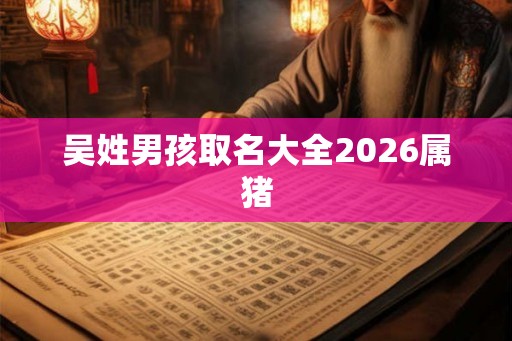 吴姓男孩取名大全2026属猪