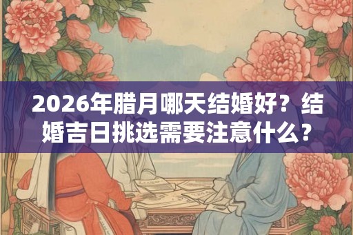 2026年腊月哪天结婚好？结婚吉日挑选需要注意什么？