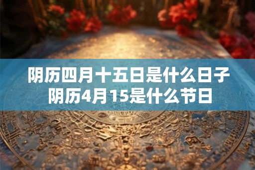阴历四月十五日是什么日子 阴历4月15是什么节日