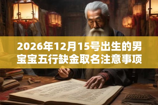 2026年12月15号出生的男宝宝五行缺金取名注意事项 2026年12月15号出生的男宝宝五行缺金取名注意事项