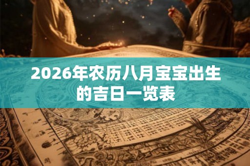 2026年农历八月宝宝出生的吉日一览表