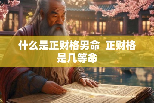 什么是正财格男命  正财格是几等命