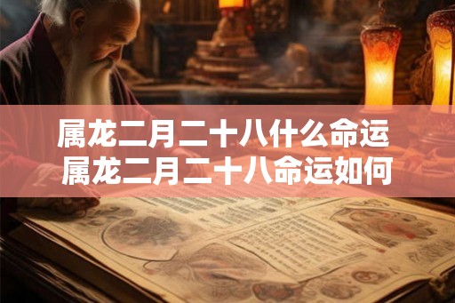 属龙二月二十八什么命运 属龙二月二十八命运如何
