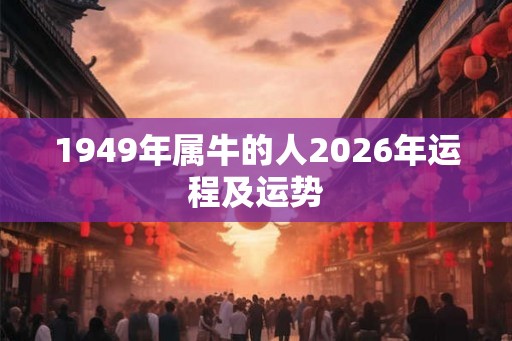 1949年属牛的人2026年运程及运势