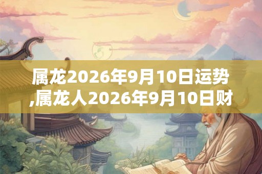 属龙2026年9月10日运势,属龙人2026年9月10日财运,生肖龙2026年9月10日运势 属龙2026年9月10日运势,属龙人2026年9月10日财运,生肖龙2026年9月10日运势