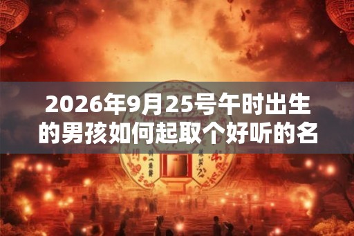 2026年9月25号午时出生的男孩如何起取个好听的名字和五行属性