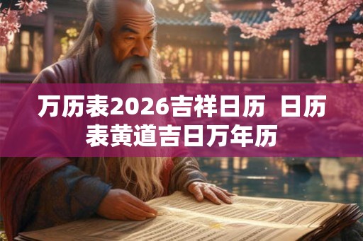 万历表2026吉祥日历  日历表黄道吉日万年历