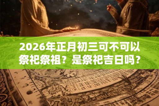 2026年正月初三可不可以祭祀祭祖？是祭祀吉日吗？