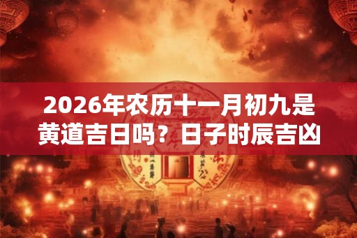 2026年农历十一月初九是黄道吉日吗？日子时辰吉凶如何？