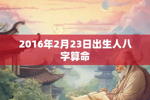 2016年2月23日出生人八字算命