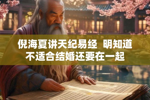 倪海夏讲天纪易经  明知道不适合结婚还要在一起