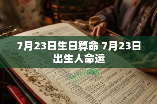 7月23日生日算命 7月23日出生人命运