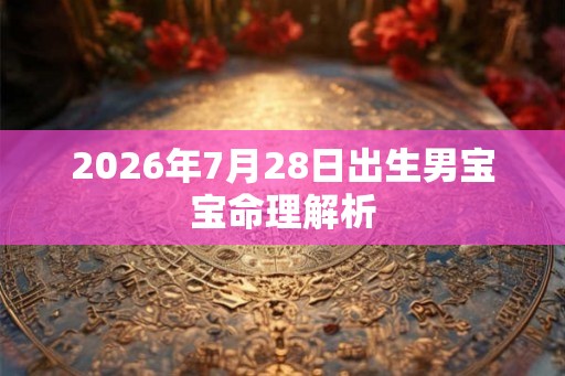 2026年7月28日出生男宝宝命理解析