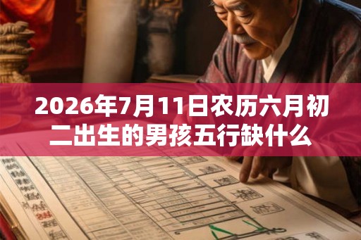 2026年7月11日农历六月初二出生的男孩五行缺什么