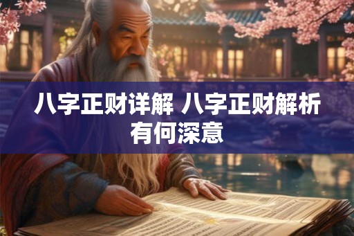 八字正财详解 八字正财解析有何深意 八字正财详解 八字正财解析有何深意