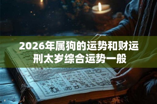 2026年属狗的运势和财运 刑太岁综合运势一般
