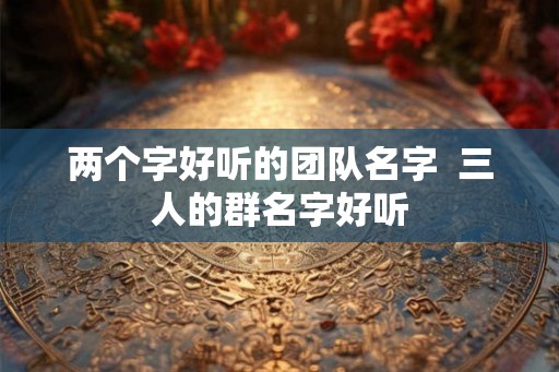 两个字好听的团队名字  三人的群名字好听