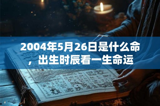 2004年5月26日是什么命，出生时辰看一生命运