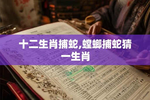 十二生肖捕蛇,螳螂捕蛇猜一生肖