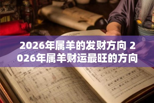 2026年属羊的发财方向 2026年属羊财运最旺的方向在哪 2026年属羊的发财方向 2026年属羊财运最旺的方向在哪