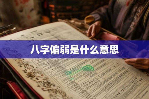 八字偏弱是什么意思