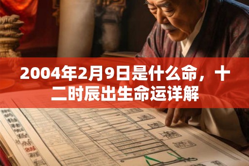 2004年2月9日是什么命，十二时辰出生命运详解