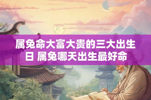 属兔命大富大贵的三大出生日 属兔哪天出生最好命