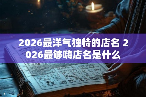 2026最洋气独特的店名 2026最够嗨店名是什么