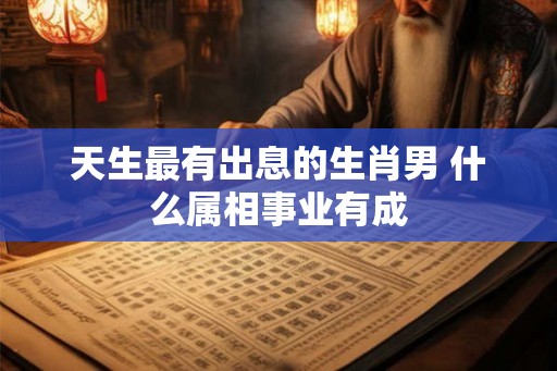 天生最有出息的生肖男 什么属相事业有成